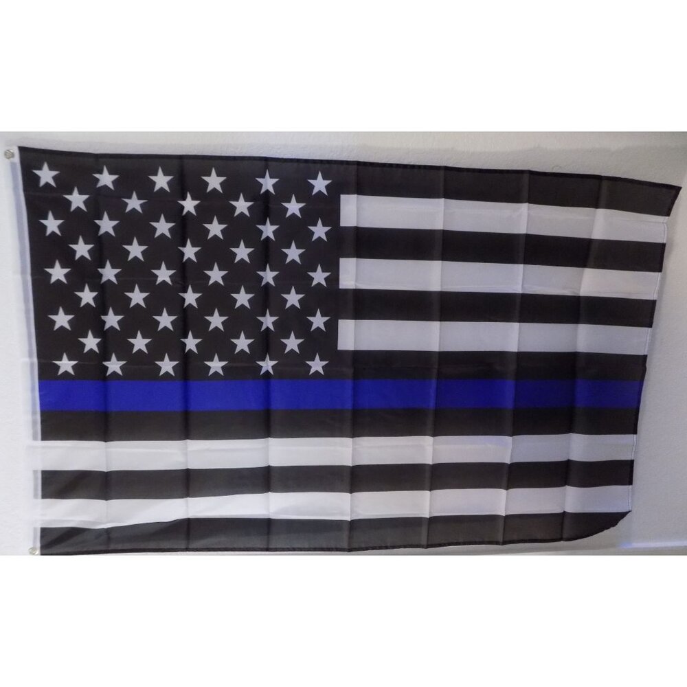 Thin Blue Line American Flag 3x5 Feet Military